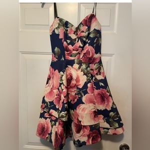 B.Darlin Homecoming Floral Multicolor A-Line Dress Sz 9/10